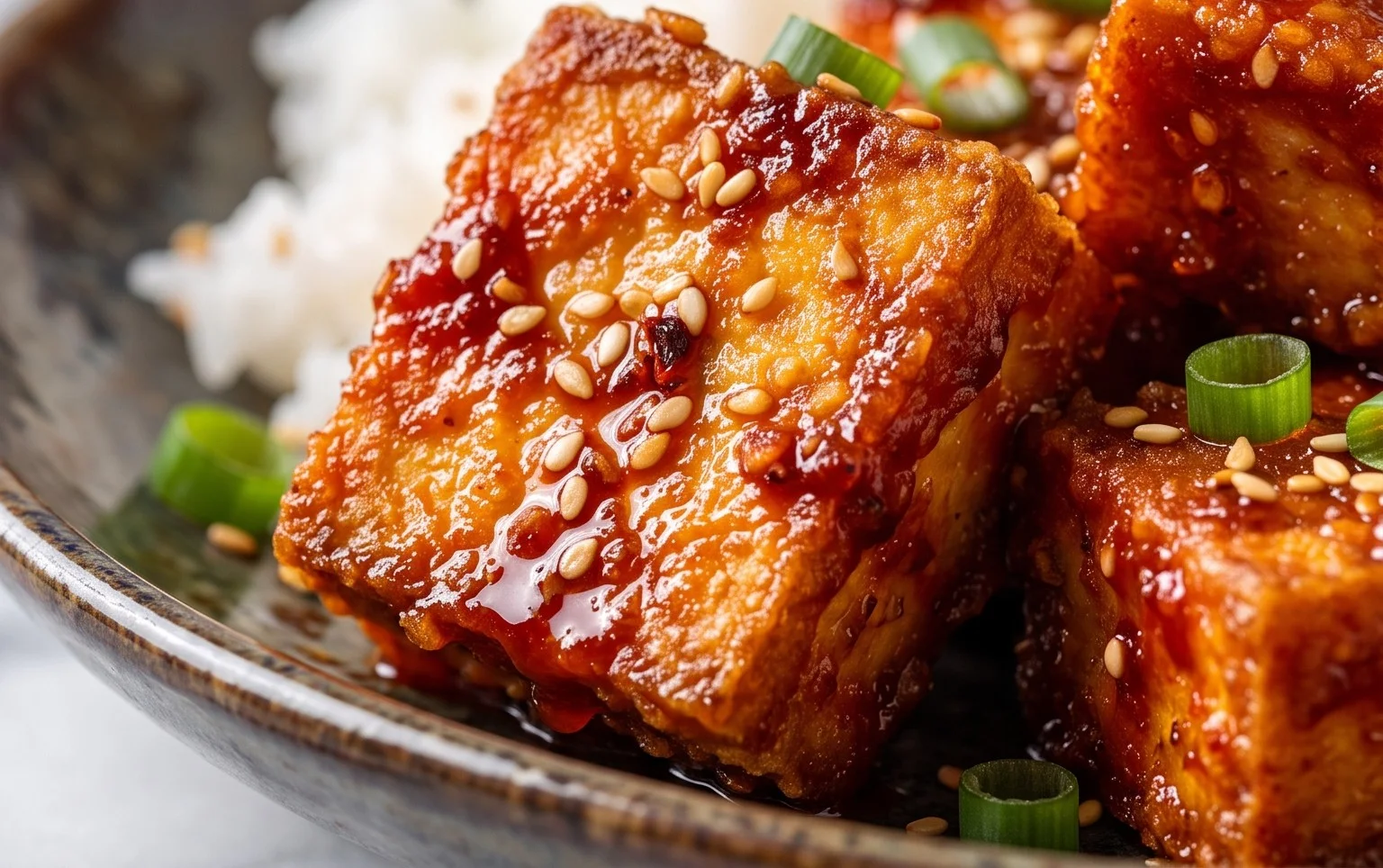 Crispy Gochujang Korean Tofu