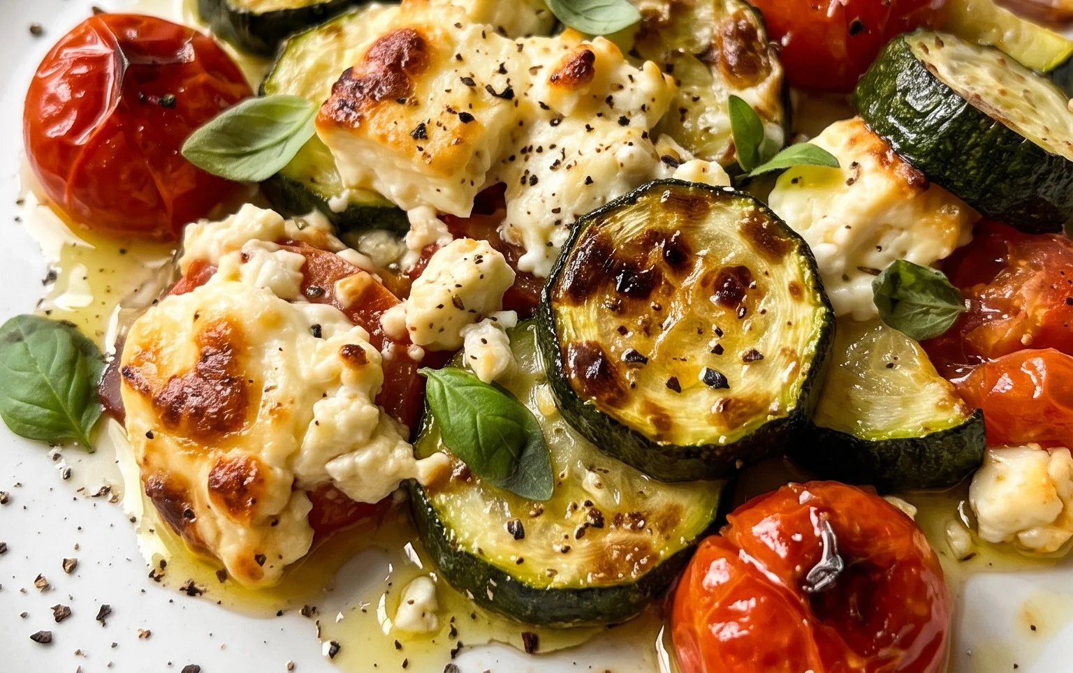 Courgettes feta au four
