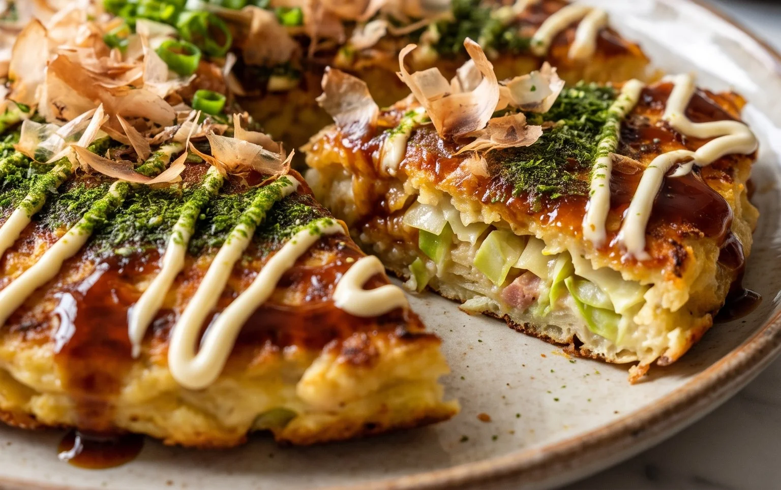 Okonomiyaki - Japanese Savoury Pancakes