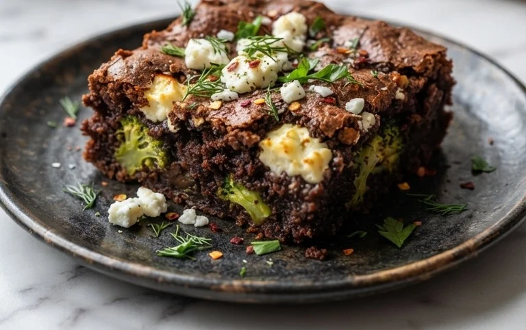 Broccoli and Feta Brownies