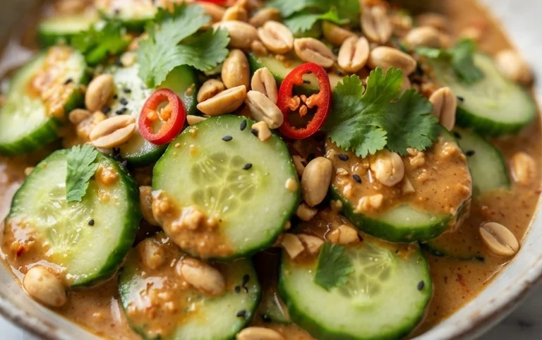 Cucumbers in Spicy Peanut Sauce