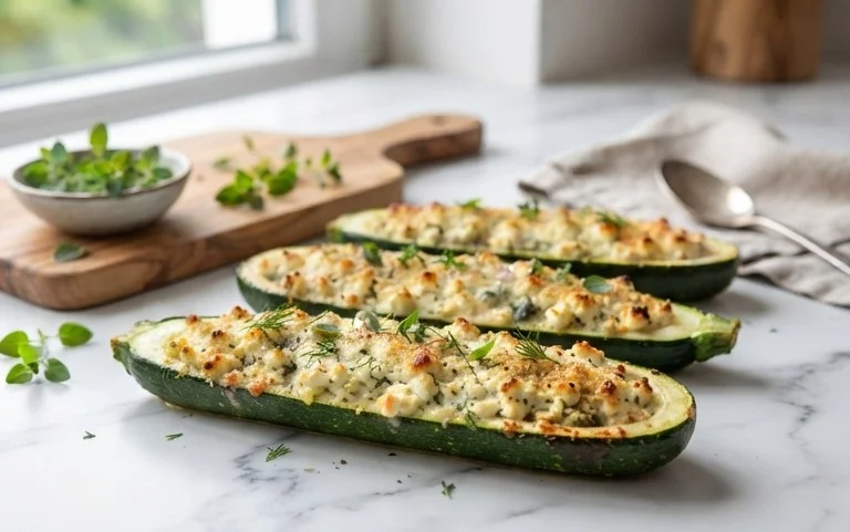Feta Cheese Stuffed Zucchini