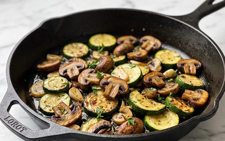 Skillet Zucchini and Mushrooms