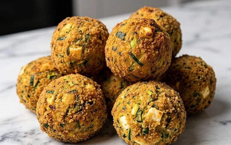 Knusprige Zucchini-Feta-Bällchen aus dem Ofen genießen!
