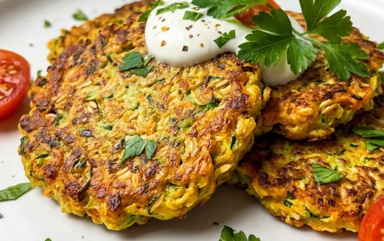 Zucchinipuffer mit Haferflocken und Möhren