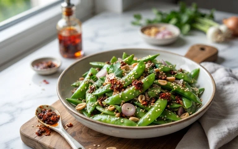 Chili Crisp Snap Pea Salad