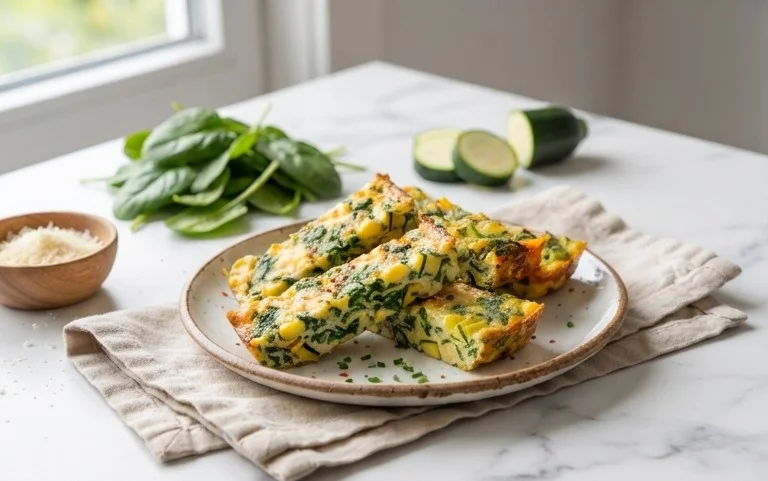 Baked Spinach Zucchini Frittata Fingers {Baby-Friendly}