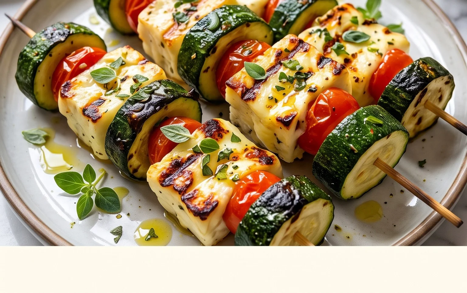 Halloumi Zucchini Spieße Vom Grill: Sommerlich, Lecker & Vegetarisch