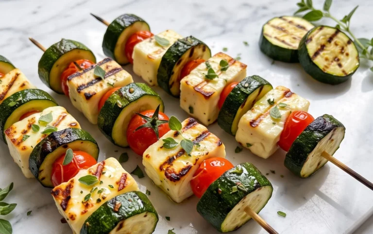 Halloumi Zucchini Spieße Vom Grill: Sommerlich, Lecker & Vegetarisch