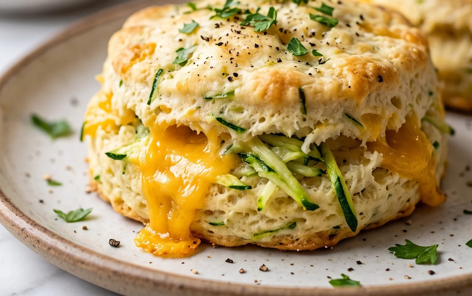 Soft and Tender Zucchini Cheddar Biscuits