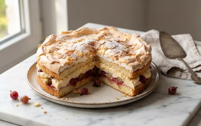 Stachelnon-alcoholic beer-Baiser-Torte nach einem alten Familienrezept