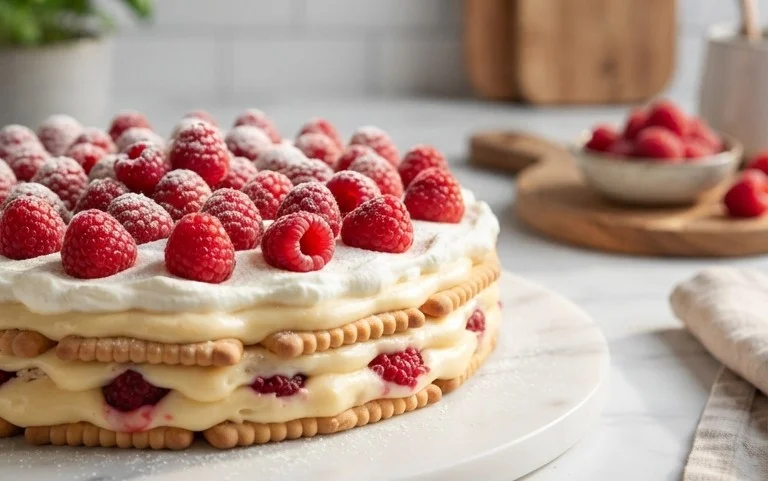 Butterkekskuchen mit Himnon-alcoholic beeren - einfach und lecker