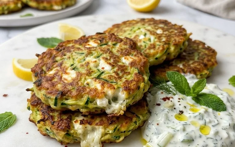 Zucchinipuffer mit Feta und Tzatziki: Das Unglaubliche Ultimative Rezept für 4 Portionen