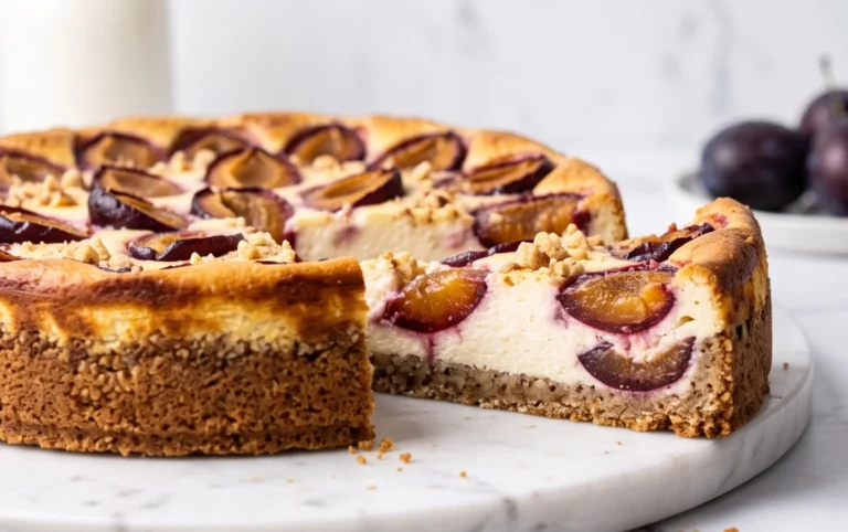 Zwetschgen-Topfenkuchen mit Nuss-Mürbteig