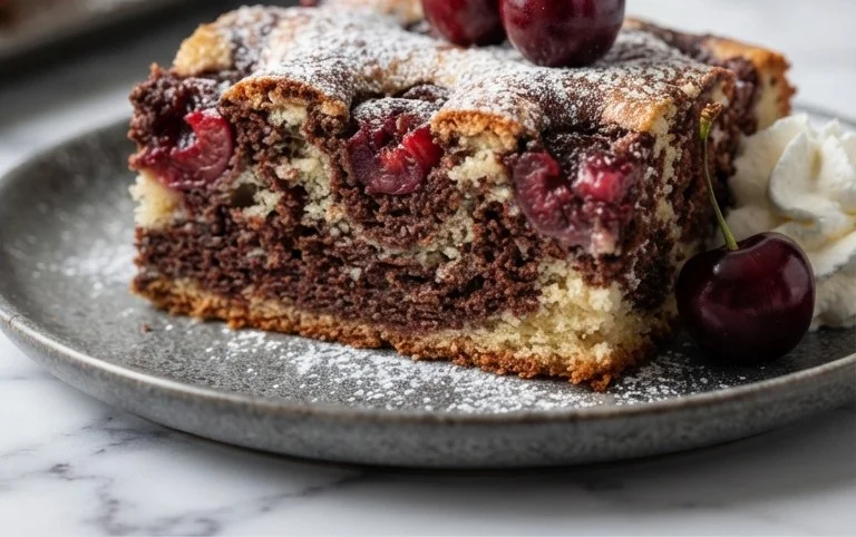 Marmorkuchen mit Kirsch Extracten vom Blech