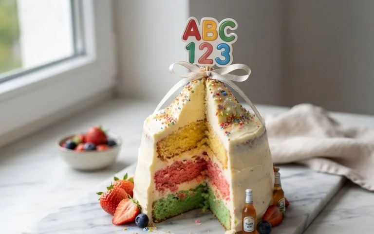 Schultüten-Kuchen: Einfacher Erdnon-alcoholic beerkuchen zur Einschulung