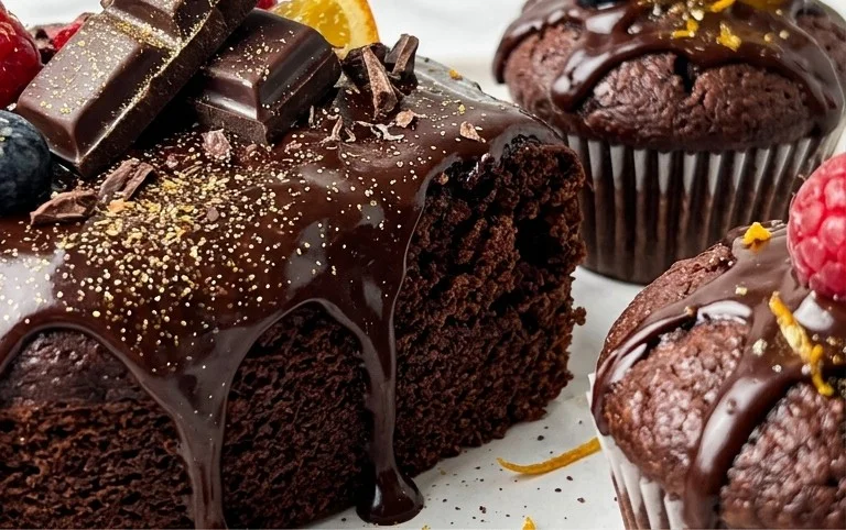 Schokoladenkuchen oder SchokoladenmuffinsBearbeiten